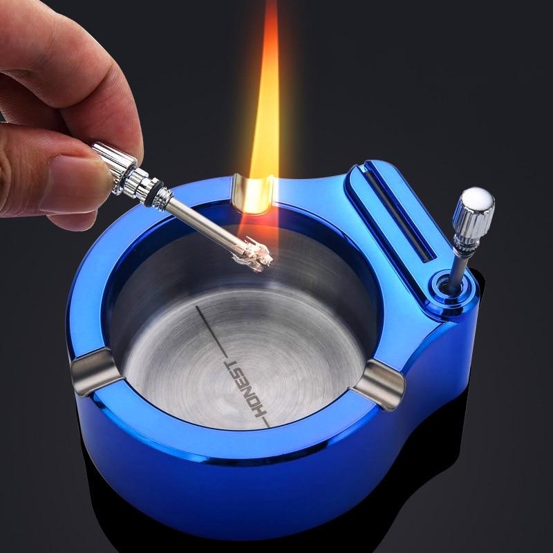 Retro Metal Ashtray 10000 Match Lighter
