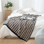 PlaidLuxe Houndstooth Throw Blanket | Checked Design | Soft & Cozy | Various Sizes