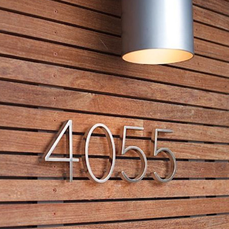Silver modern house numbers
