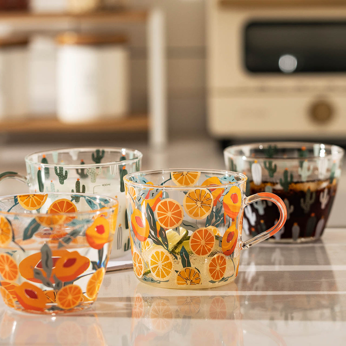 HighLand Printed Glass Measuring Cup