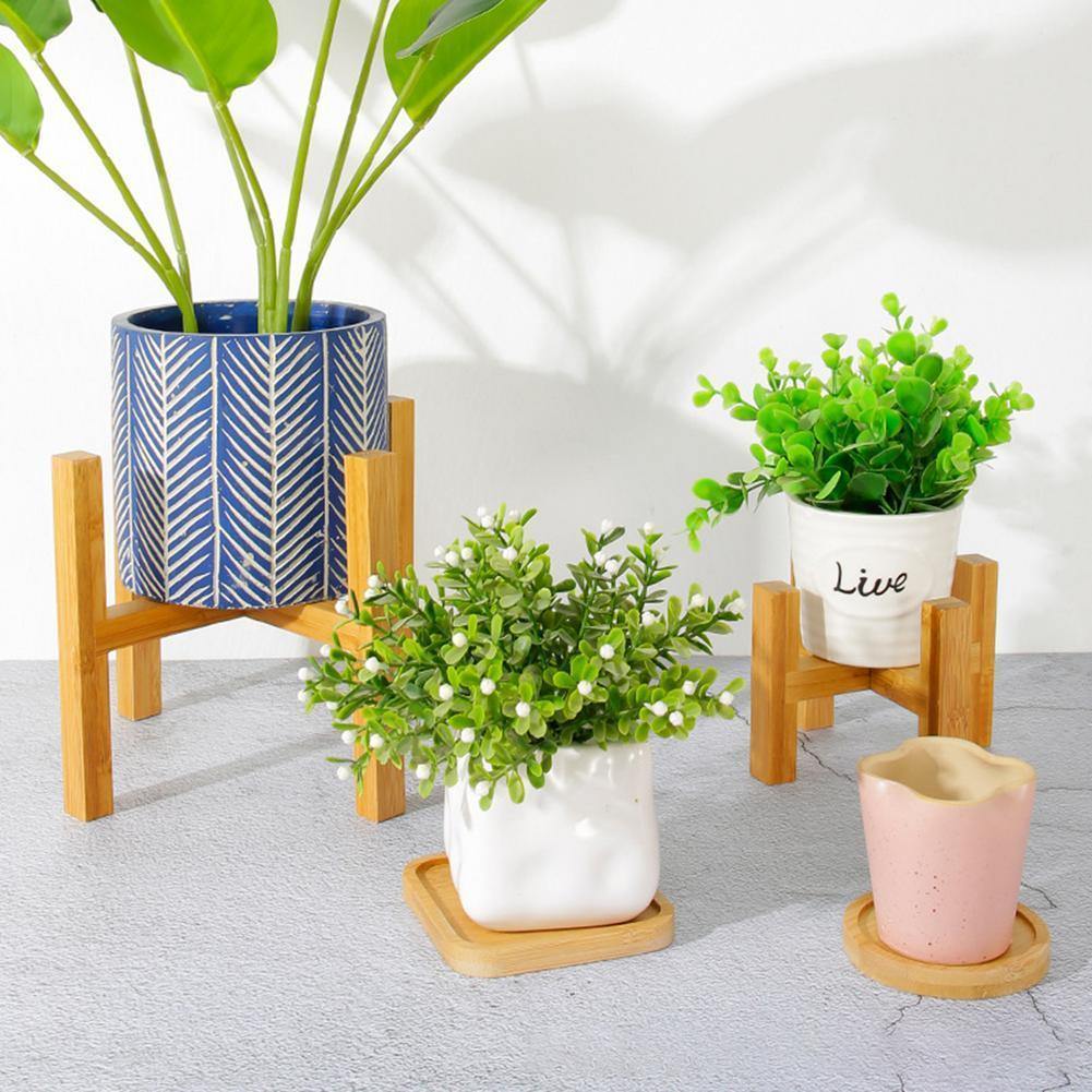 BambooElevate Plant Stand made of bamboo wood | Adjustable & Stable | Perfect for indoors