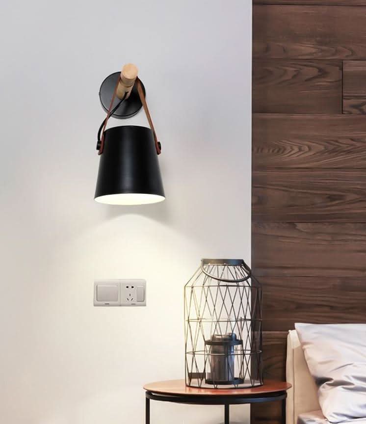 Wooden Nordic Wall Lamp – Minimalist Hanging Light Fixture