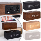 Modern Wood Wireless Charging Clock