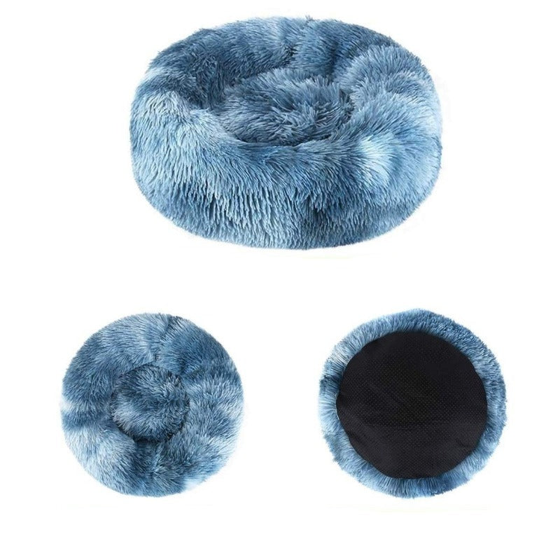 Beef Rainbow Extra Plush Calming Donut Dog Beds