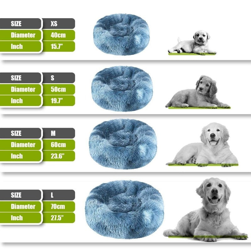 Beef Rainbow Extra Plush Calming Donut Dog Beds