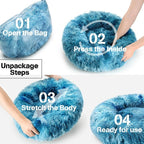 Beef Rainbow Extra Plush Calming Donut Dog Beds