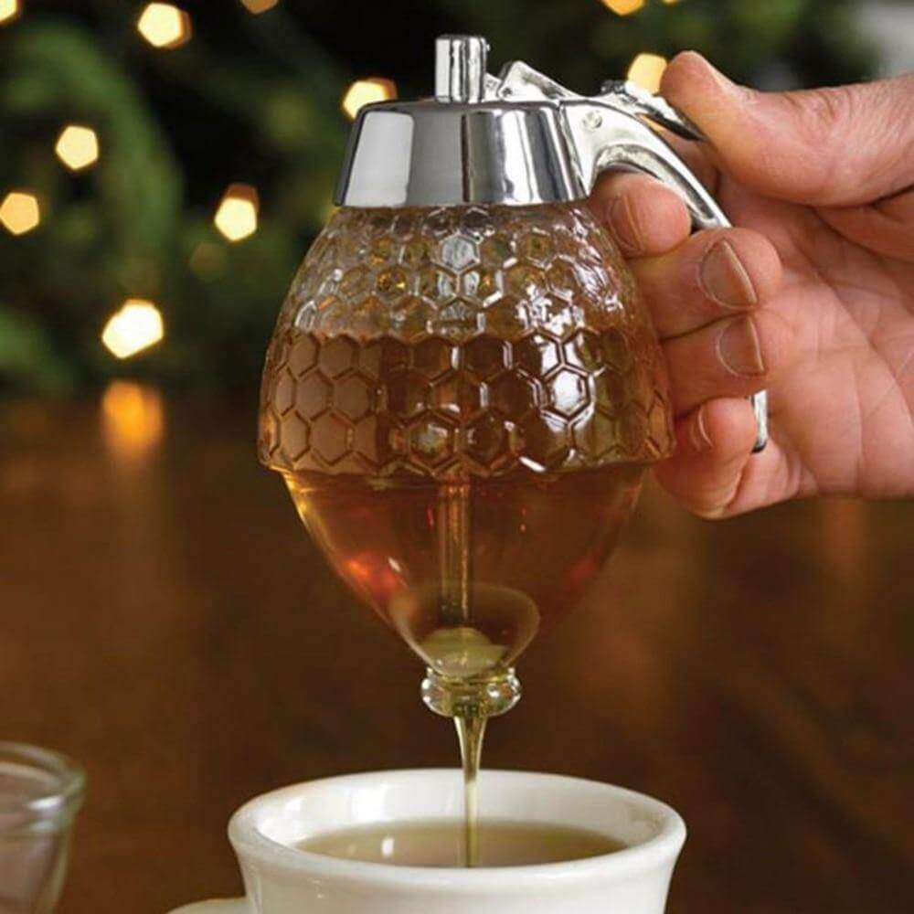 Honeycomb Jar Honey Dispenser
