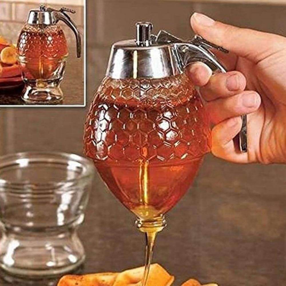 Honeycomb Jar Honey Dispenser