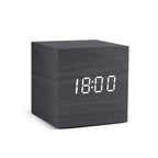 LED Alarm Clock in Wooden Cube Form