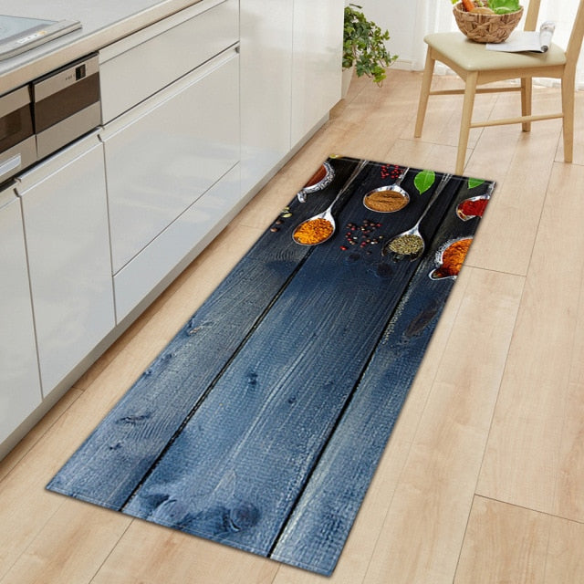 CookEase Food-Themed Kitchen Mat | Non-slip & Water-Repellent | Comfort Mat for Kitchen & Household