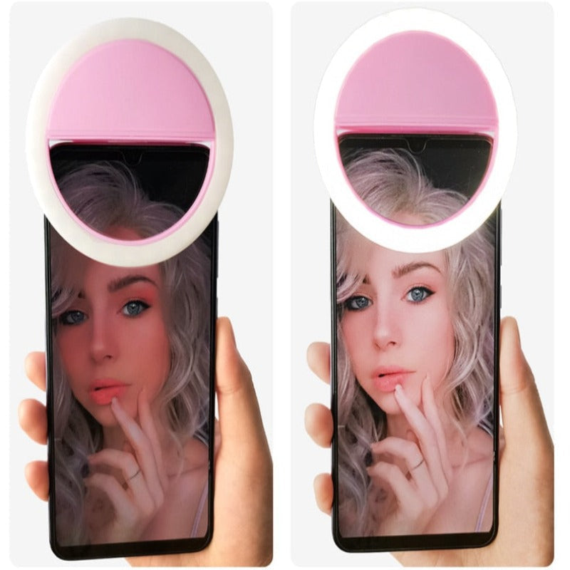 Selfie Ring with Built-in Charging – Perfect Shots