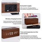 Modern Wood Wireless Charging Clock