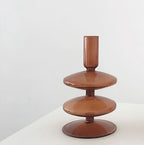 Modern Glass Candleholder-Brown