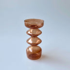 Modern Glass Candleholder-Brown