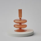 Modern Glass Candleholder-Brown