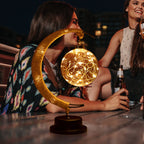 Rayvia Lunar Lamp - Half Moon LED Light with Glass Globe for Cozy Atmosphere