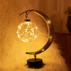 Rayvia Lunar Lamp - Half Moon LED Light with Glass Globe for Cozy Atmosphere
