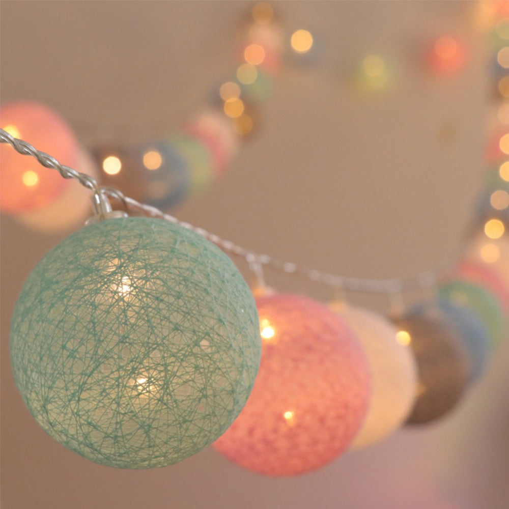 LED Cotton Ball String Lights
