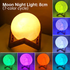 3D Light Touch Switch Rechargeable Moon Night Lamp