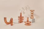 Modern Glass Candleholder-Brown
