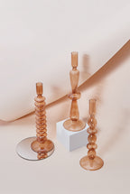 Modern Glass Candleholder-Brown