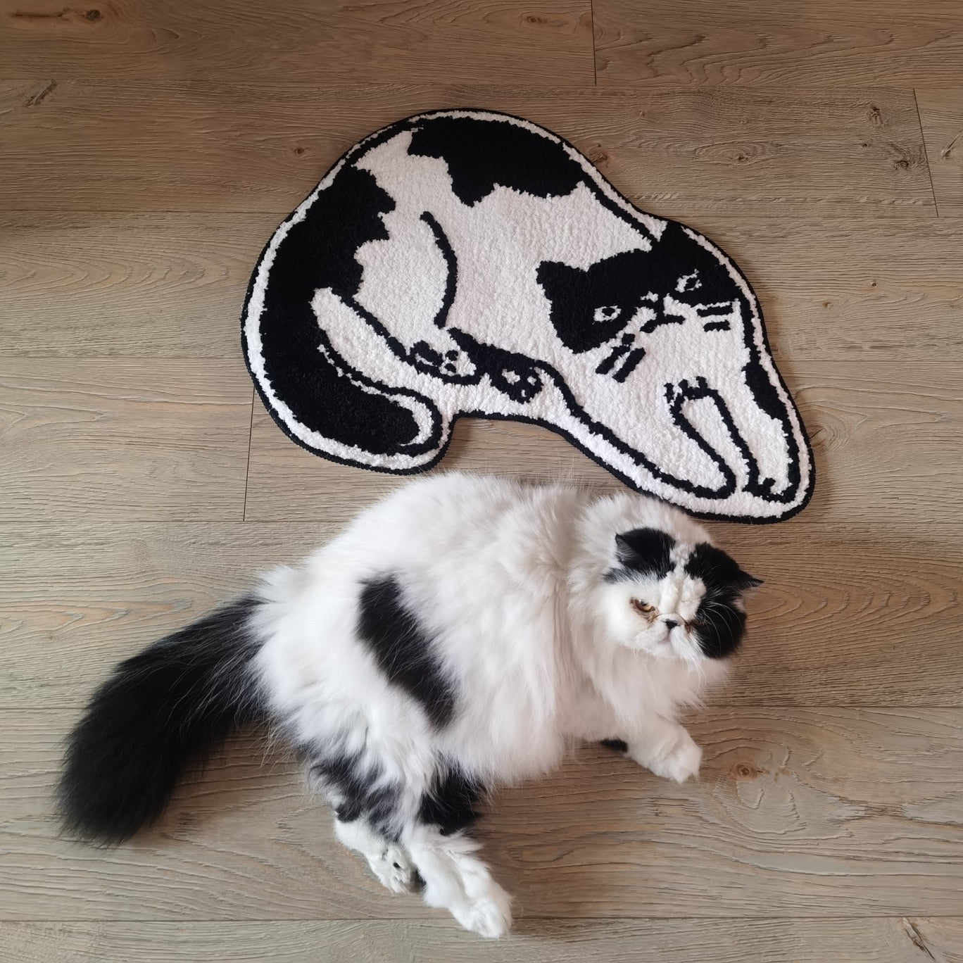 Black & White Cat Bath Mat
