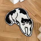 Black & White Cat Bath Mat