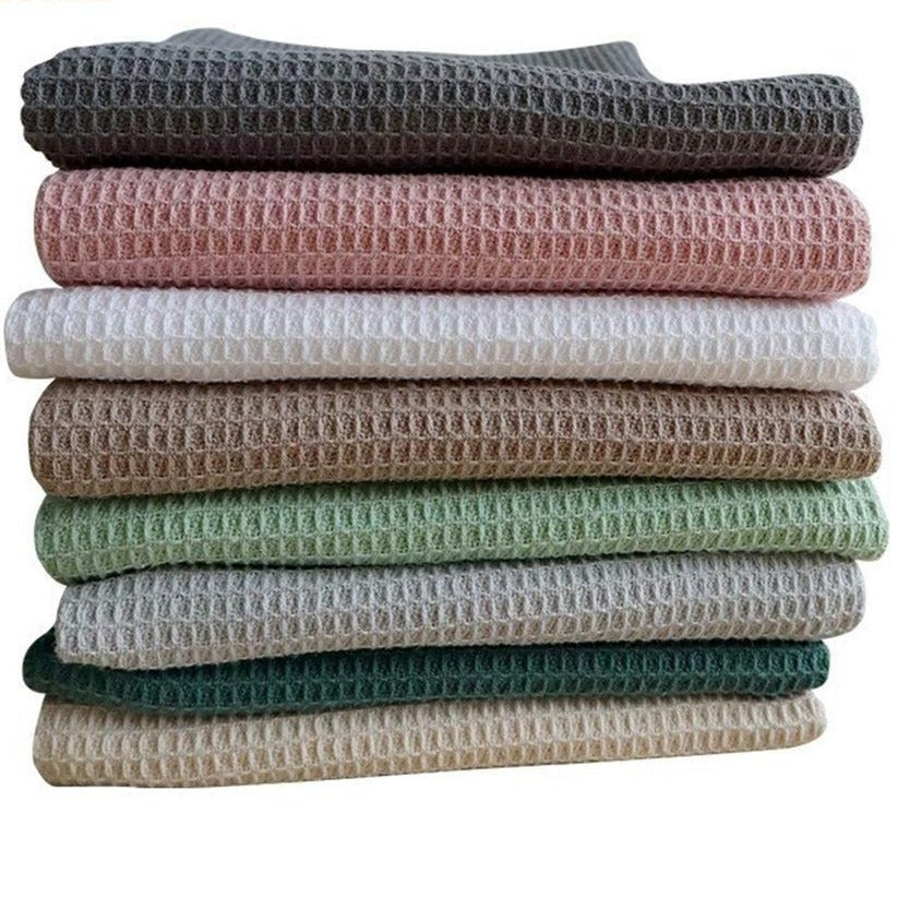 Waffle Fabric Cotton Kitchen Towel Set (Set of 2)