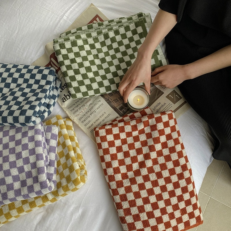 Colourful Checkerboard & Stripe Towels
