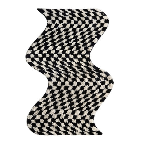 Wavy Checkerboard Mini Rug