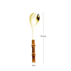 Bamboo Handle Salad Serving Cutlery Kitchen Accessories