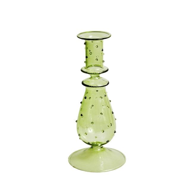 GlowCharm Pastel Glass Candle Holder | Decorative Candle Stands | Elegant Table Decor