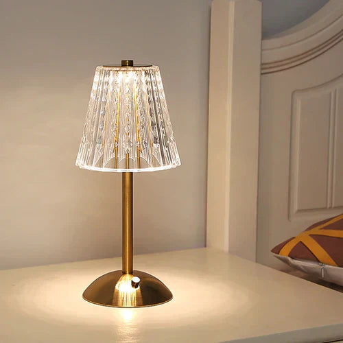 – Gold crystal table lamp