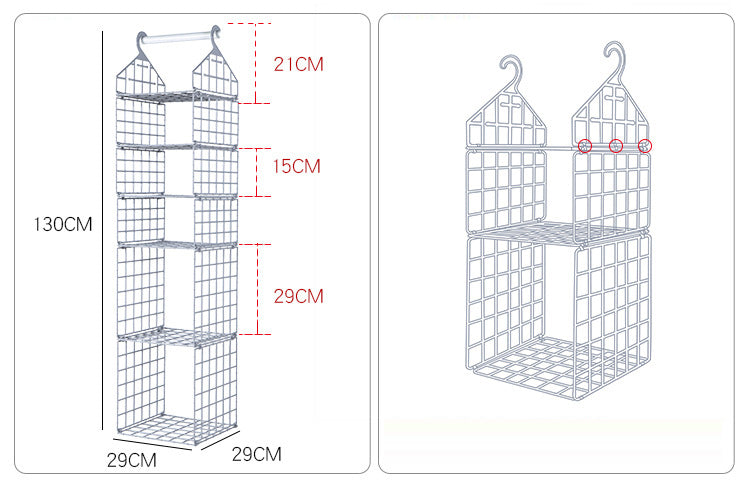 Foldable Wardrobe Multilayer Storage Rack