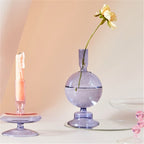 Modern Glass Candleholder-Ocean Blue