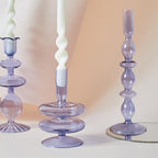 Modern Glass Candleholder-Ocean Blue