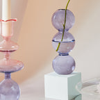 Modern Glass Candleholder-Ocean Blue