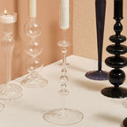 Modern Glass Candleholders - Transparent