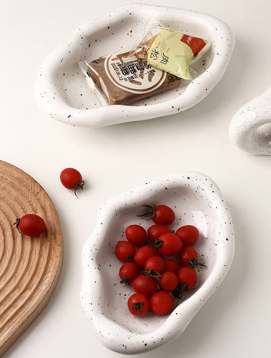 Cookies & chrome-plated ceramic tray and bowl