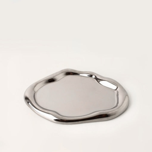 Cookies & chrome-plated ceramic tray and bowl