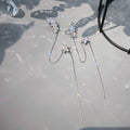 Flower Ear Clip Long Pendant Earring