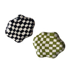 Wavy Edge Checkerboard Tray - Black, Green