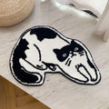 Black & White Cat Bath Mat