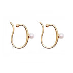 Minimalist Simulated Round Small Pearl Ear Cuff Earrings For Women