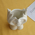 Ceramic Abstract Human Face Flower Vase