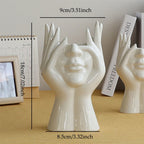 Ceramic Abstract Human Face Flower Vase