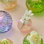 Colourful Glass Globe Vase - Swirl