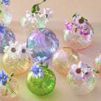 Colourful Glass Globe Vase - Swirl
