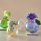 Colourful Glass Globe Vase - Swirl