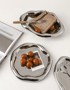 Cookies & chrome-plated ceramic tray and bowl